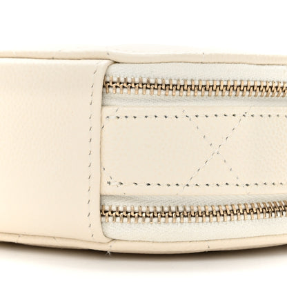 Chanel Caviar Quilted Round Handle With Care Vanity With Chain White 10 of 12