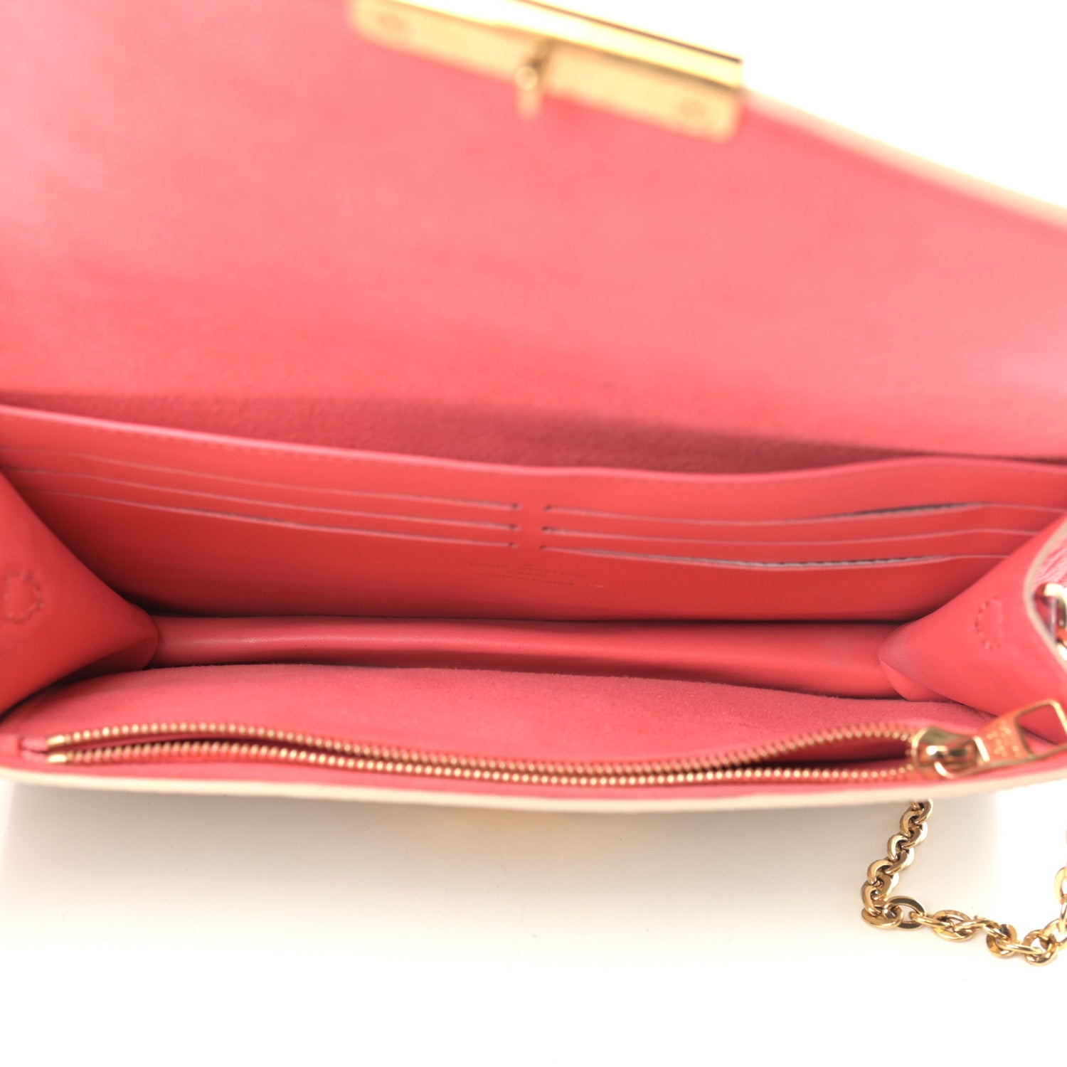 Louis Vuitton Damier Azur Croisette Chain Wallet Rose Papaye 5 of 14