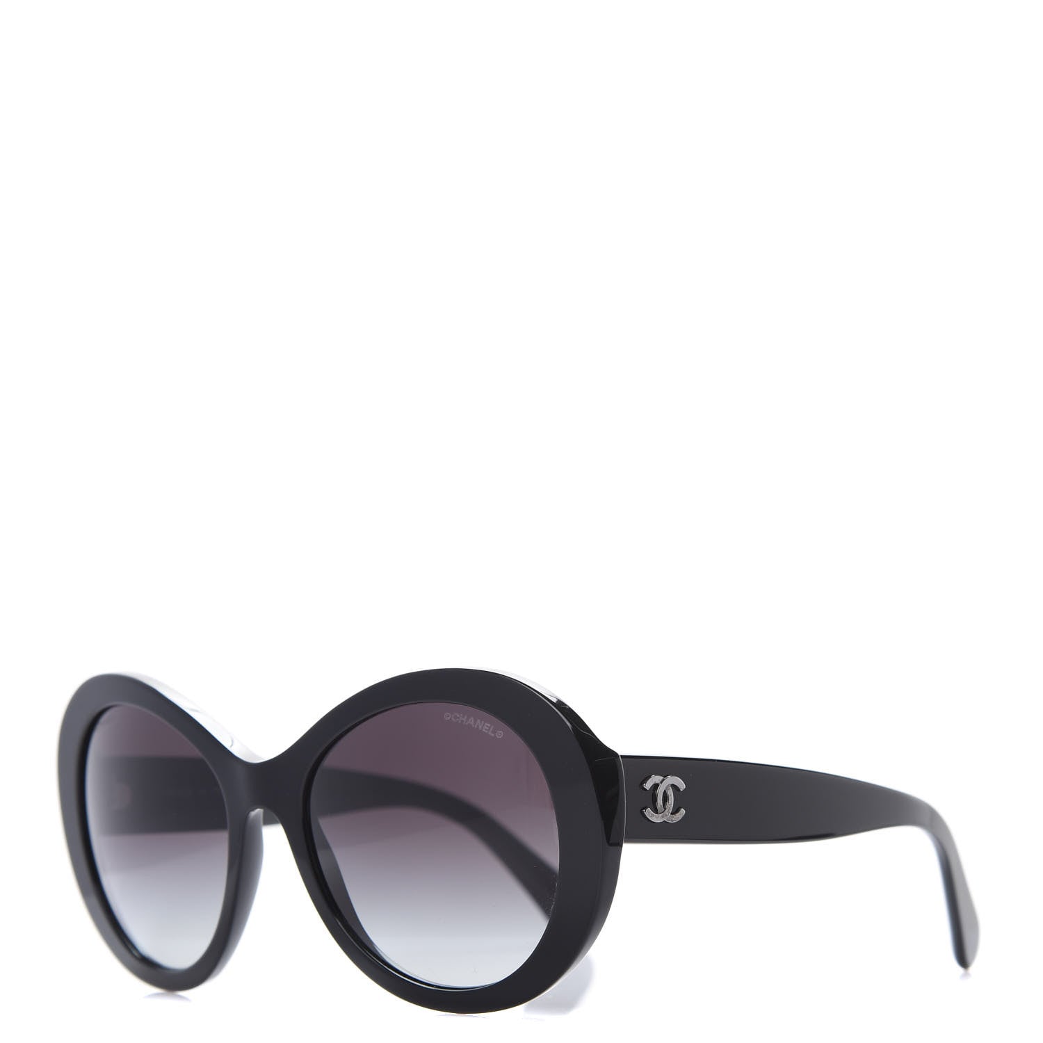 Chanel Oval CC Sunglasses 5372 Black 1 of 8