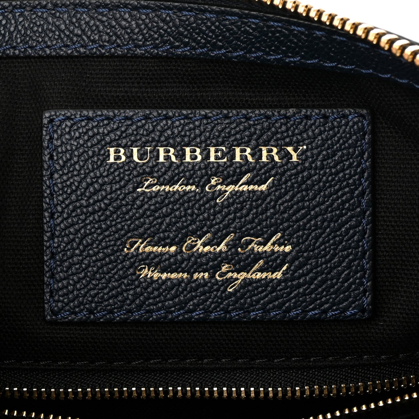 Soft Grain Calfskin House Check Small Helmsley Crossbody Blue Carbon