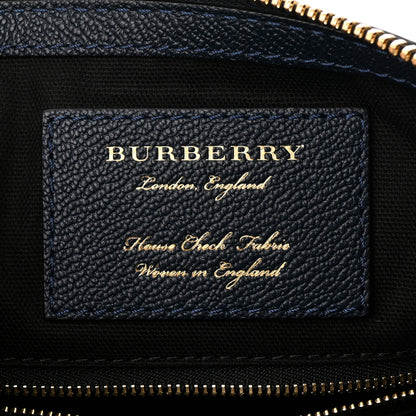 Burberry Soft Grain Calfskin House Check Small Helmsley Crossbody Blue Carbon 6 of 10