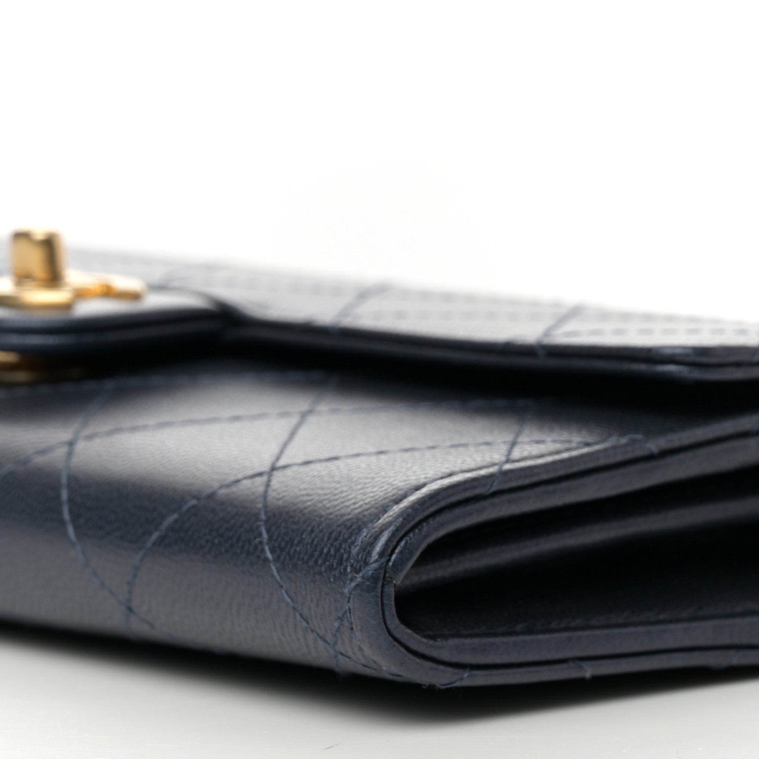 Chanel Goatskin Quilted Chic Pearls Clutch With Chain Navy 10 of 11