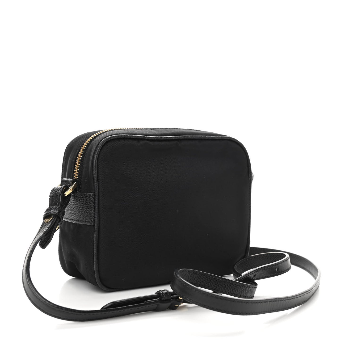 Nylon Saffiano Double Zip Camera Bag Black