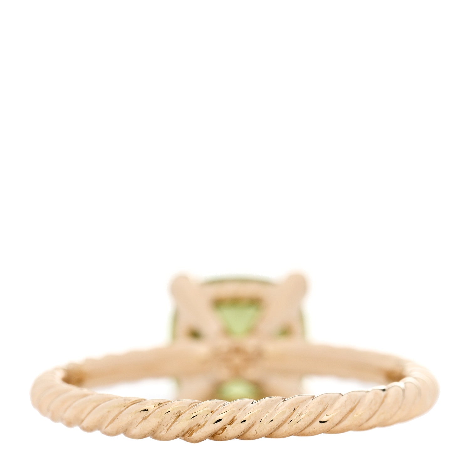 David Yurman 18K Yellow Gold Diamond Peridot 7mm Chatelaine Ring 49 5 4 of 5