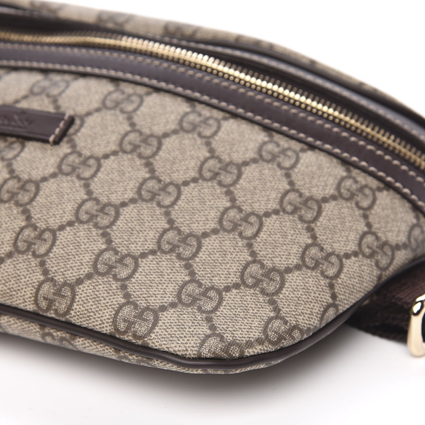 GG Supreme Monogram Belt Bag Dark Brown