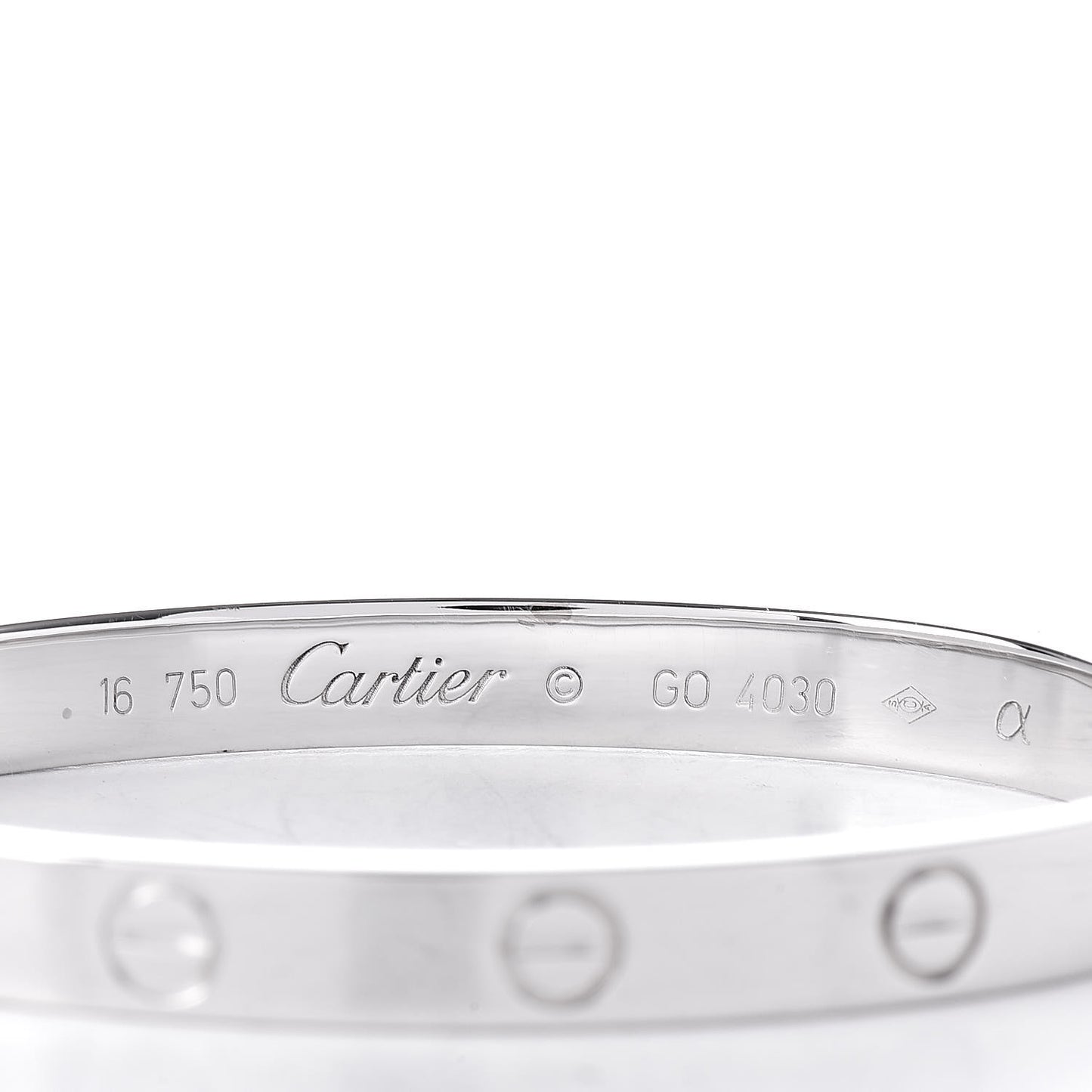 18K White Gold LOVE Bracelet 16