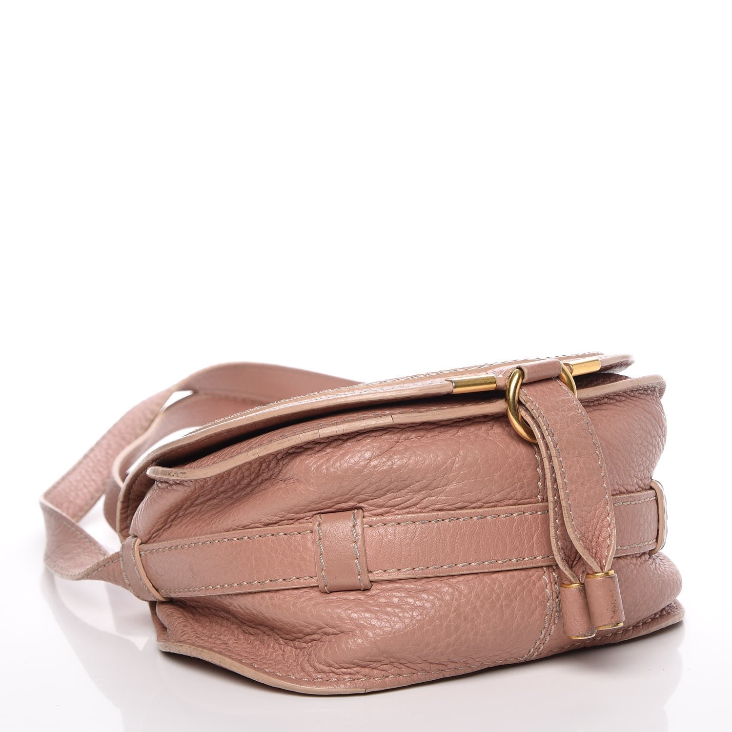 Chloe Grained Calfskin Small Marcie Saddle Bag Anemone Pink 4 of 20