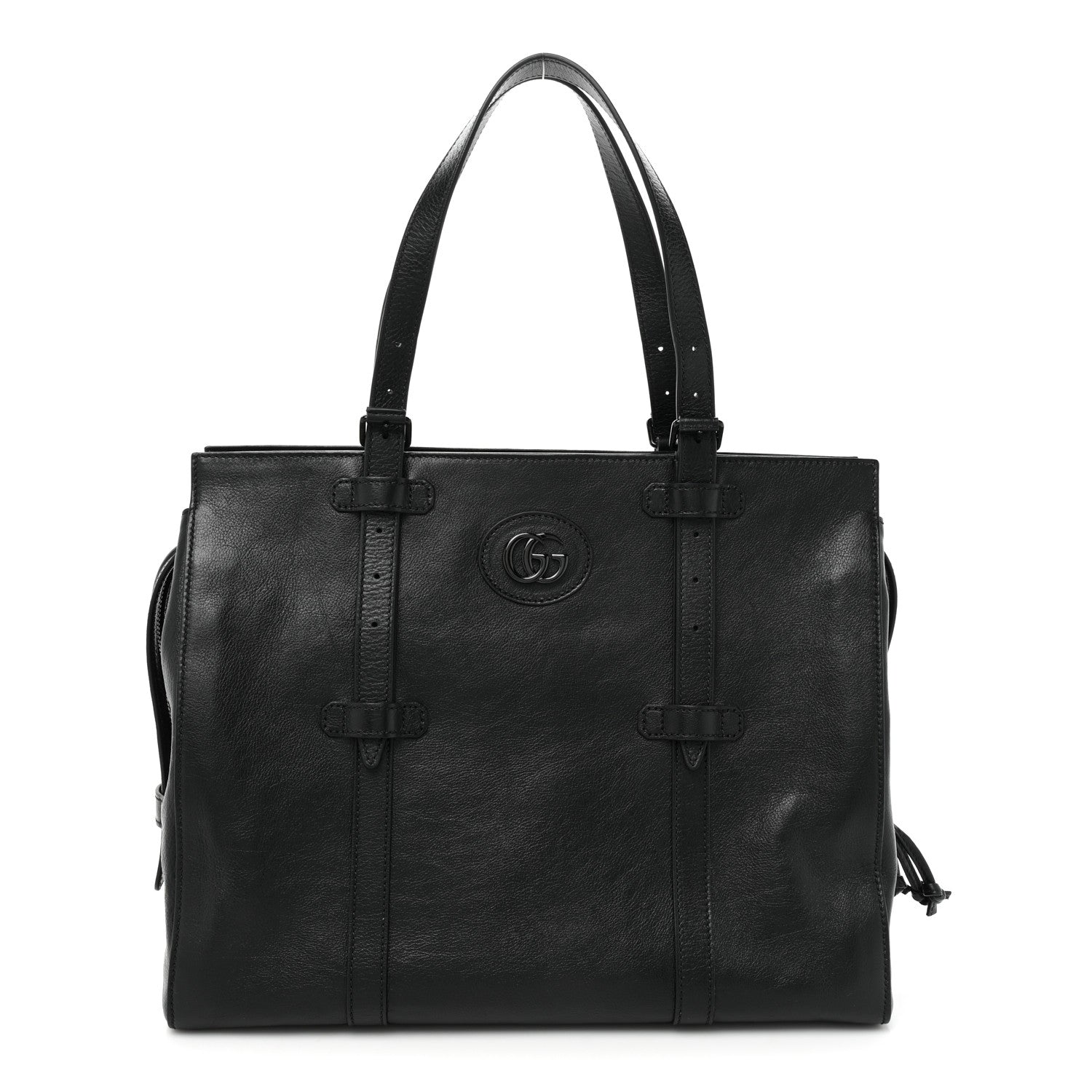 Gucci Calfskin Tonal GG Medium Tote Bag Black 1 of 15