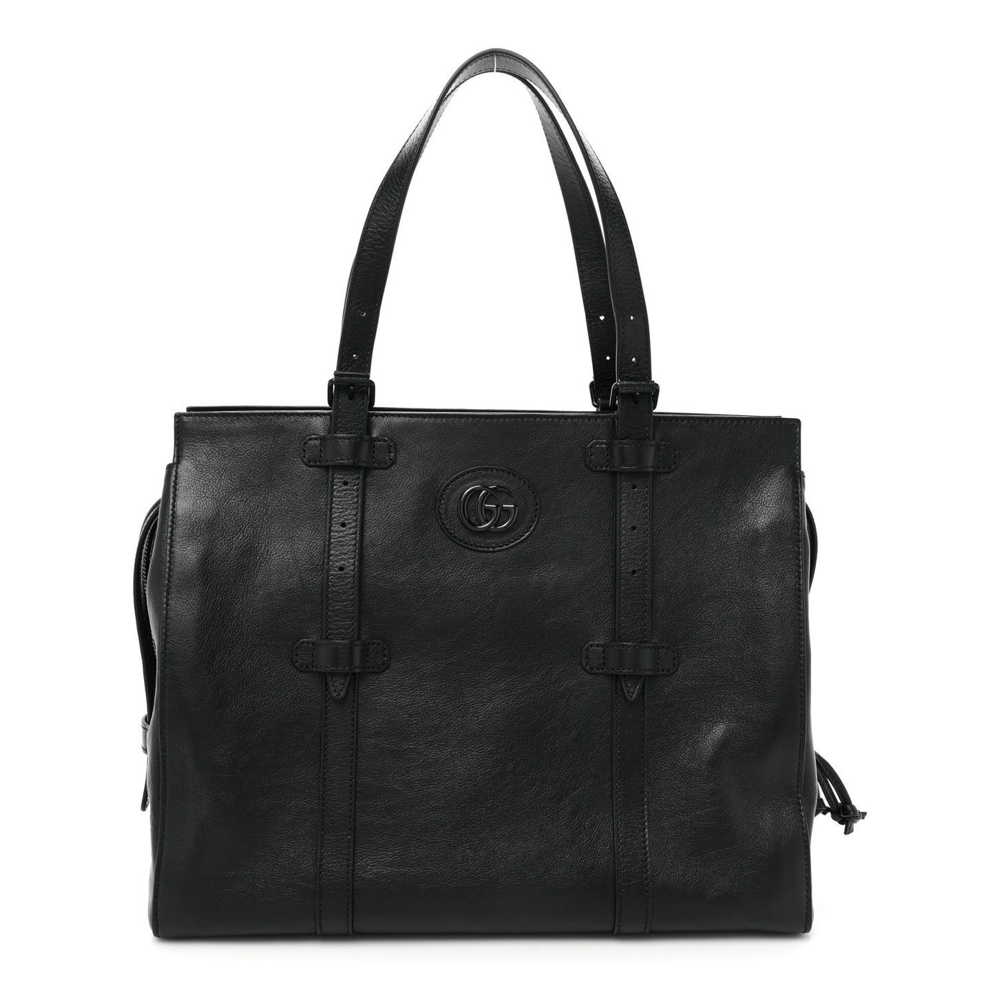 Calfskin Tonal GG Medium Tote Bag Black
