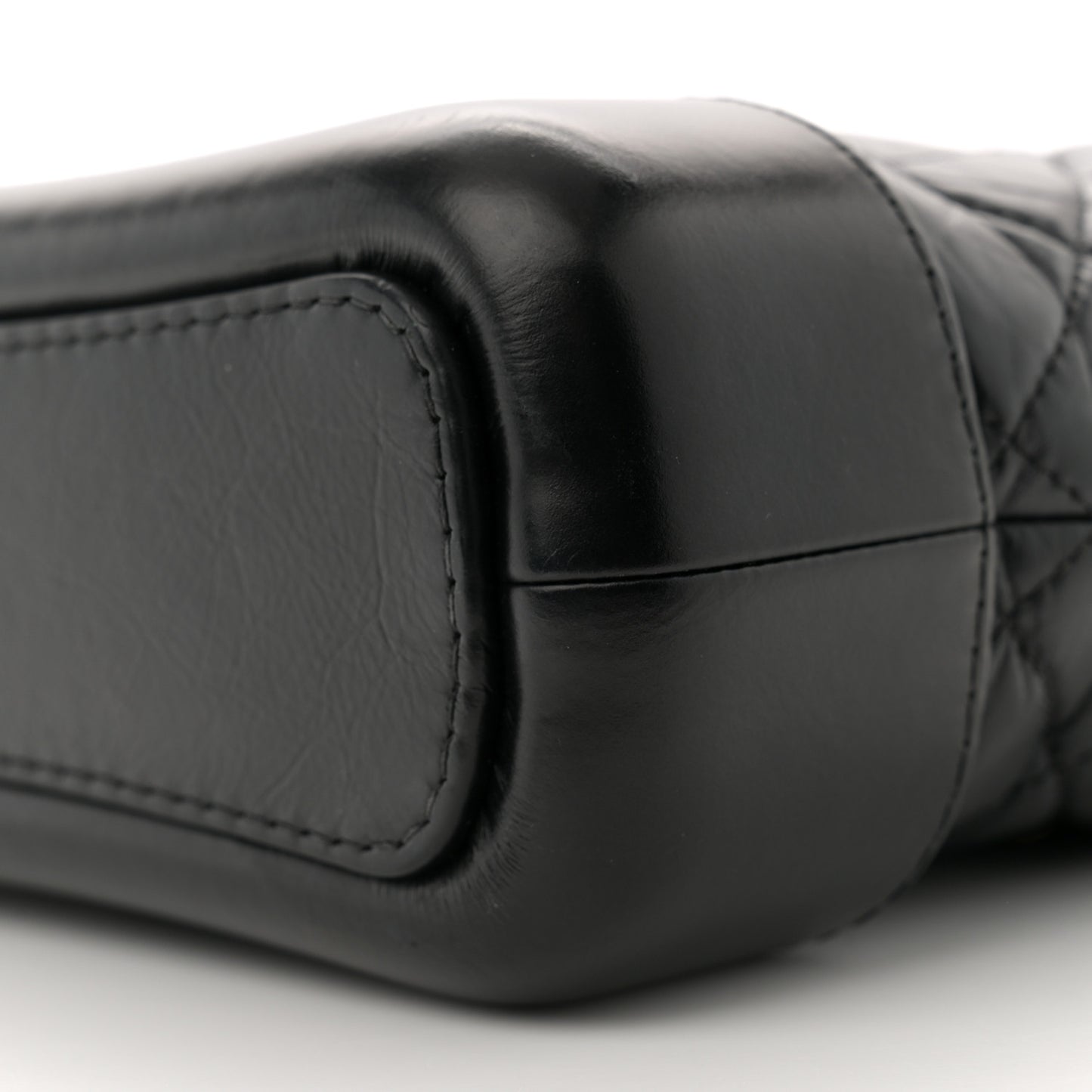 Aged Calfskin Quilted Small Gabrielle Hobo Black