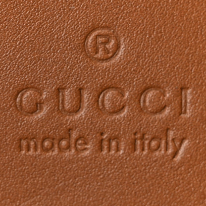 Gucci GG Supreme Monogram Textured Calfskin Small Emblem Shoulder Bag Beige Dark Brown 6 of 10