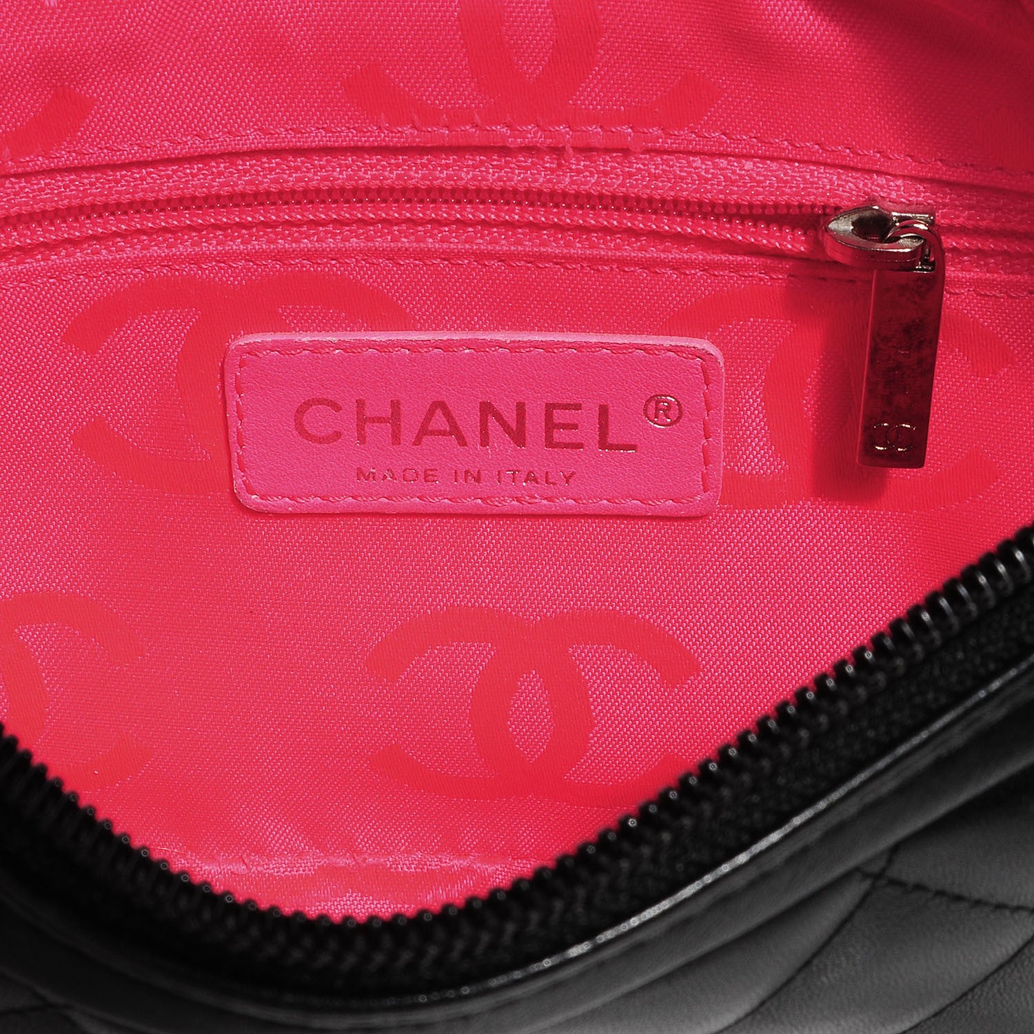 Chanel Calfskin Quilted Cambon Pochette Black White 5 of 7