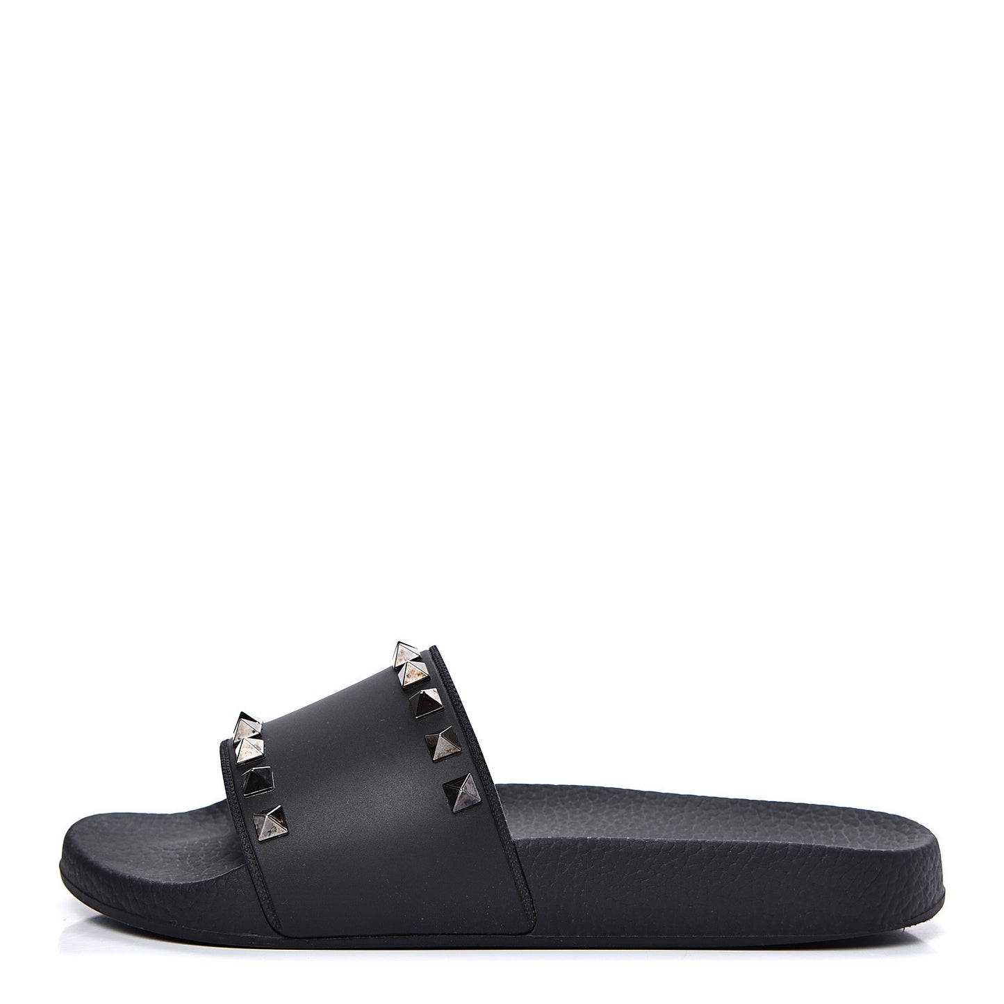 Rubber Rockstud Slide Sandals 36 Black
