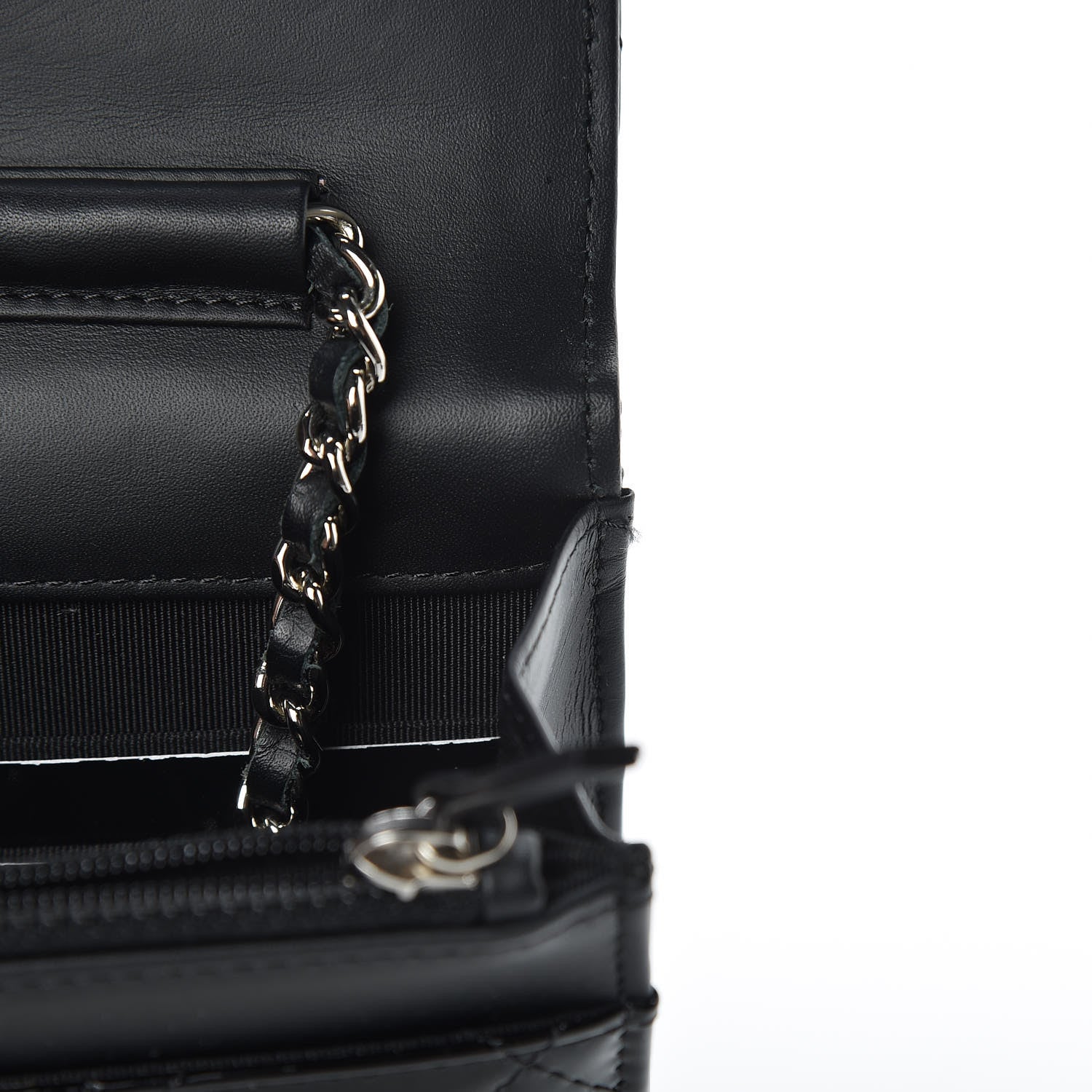 Chanel Patent Quilted Wallet On Chain WOC Black 9 of 13