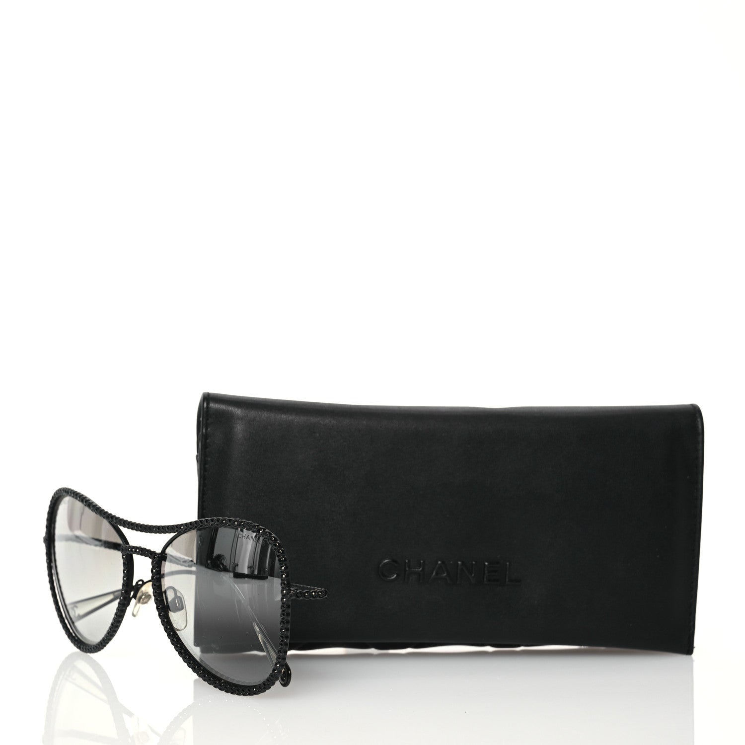 Chanel Crystal Aviator Sunglasses 71108 Black 10 of 10