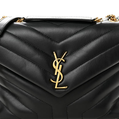Saint Laurent Calfskin Y Quilted Monogram Small Loulou Chain Satchel Black 7 of 10