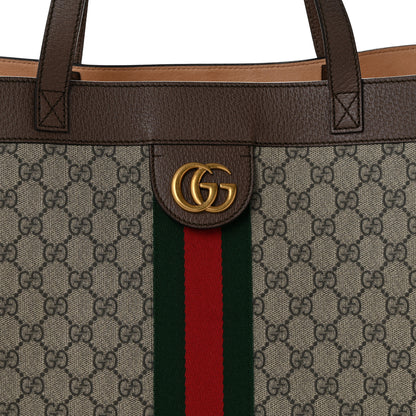 Gucci GG Supreme Monogram Web Ophidia Tote Brown 9 of 13