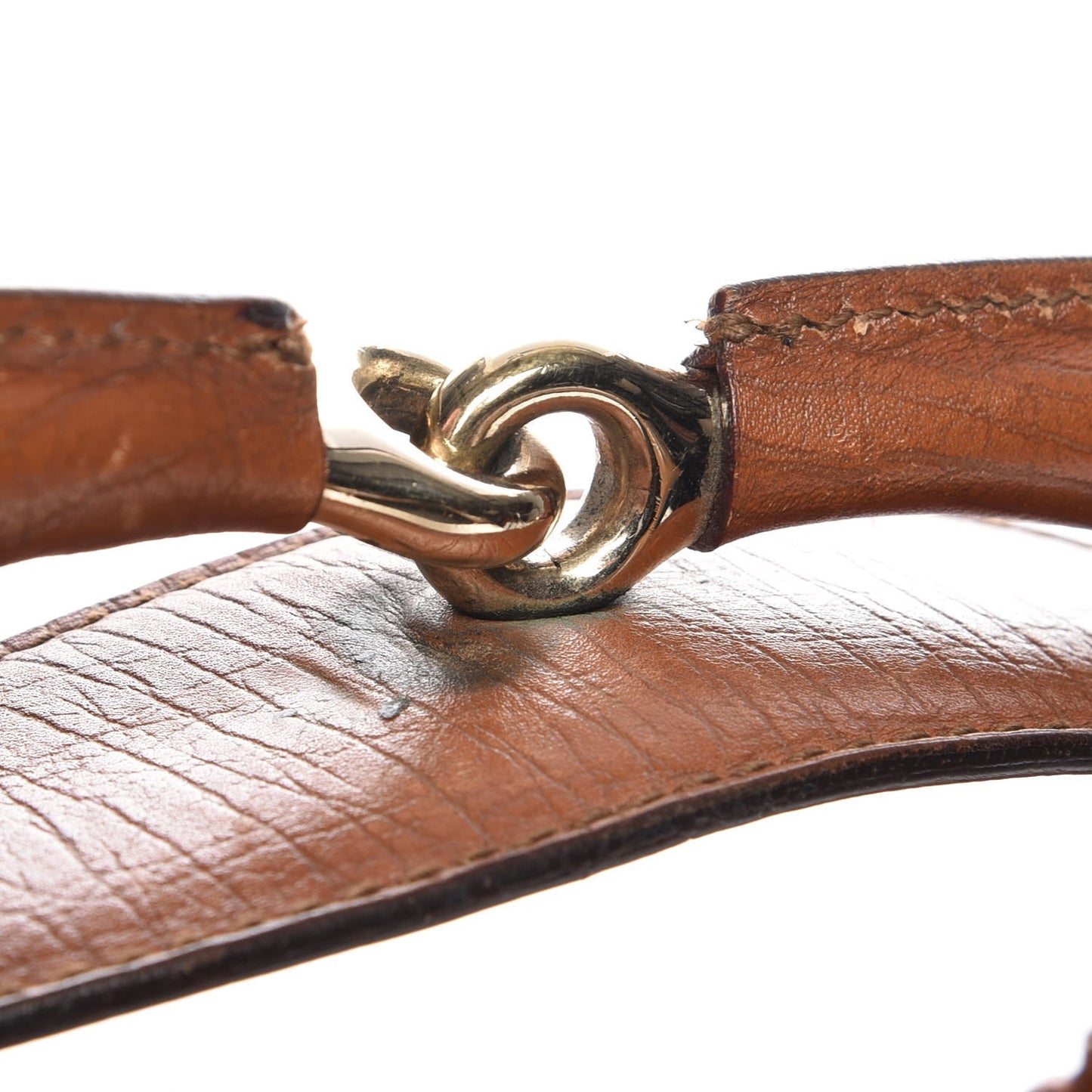 Calfskin Large Horsebit Chain Hobo Brown