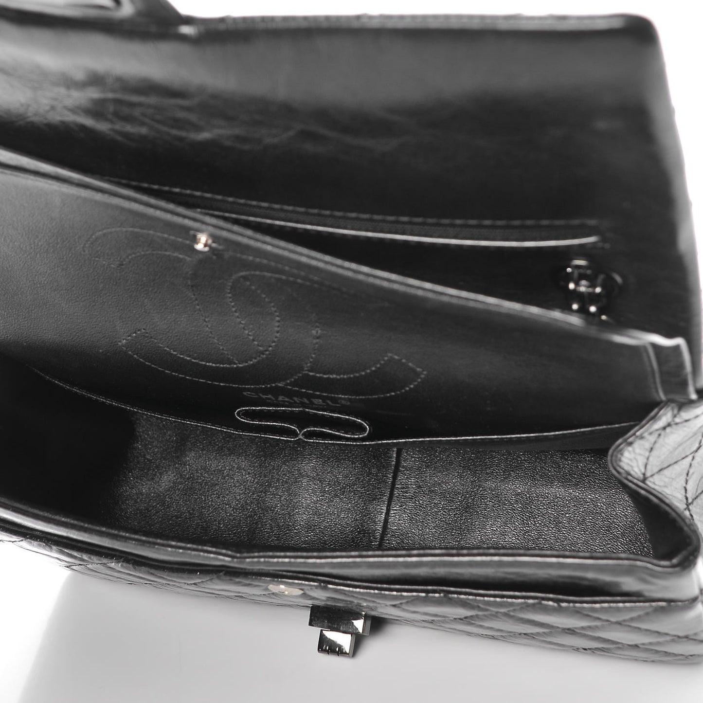 Glazed Calfskin Quilted 2.55 Reissue 226 Flap So Black