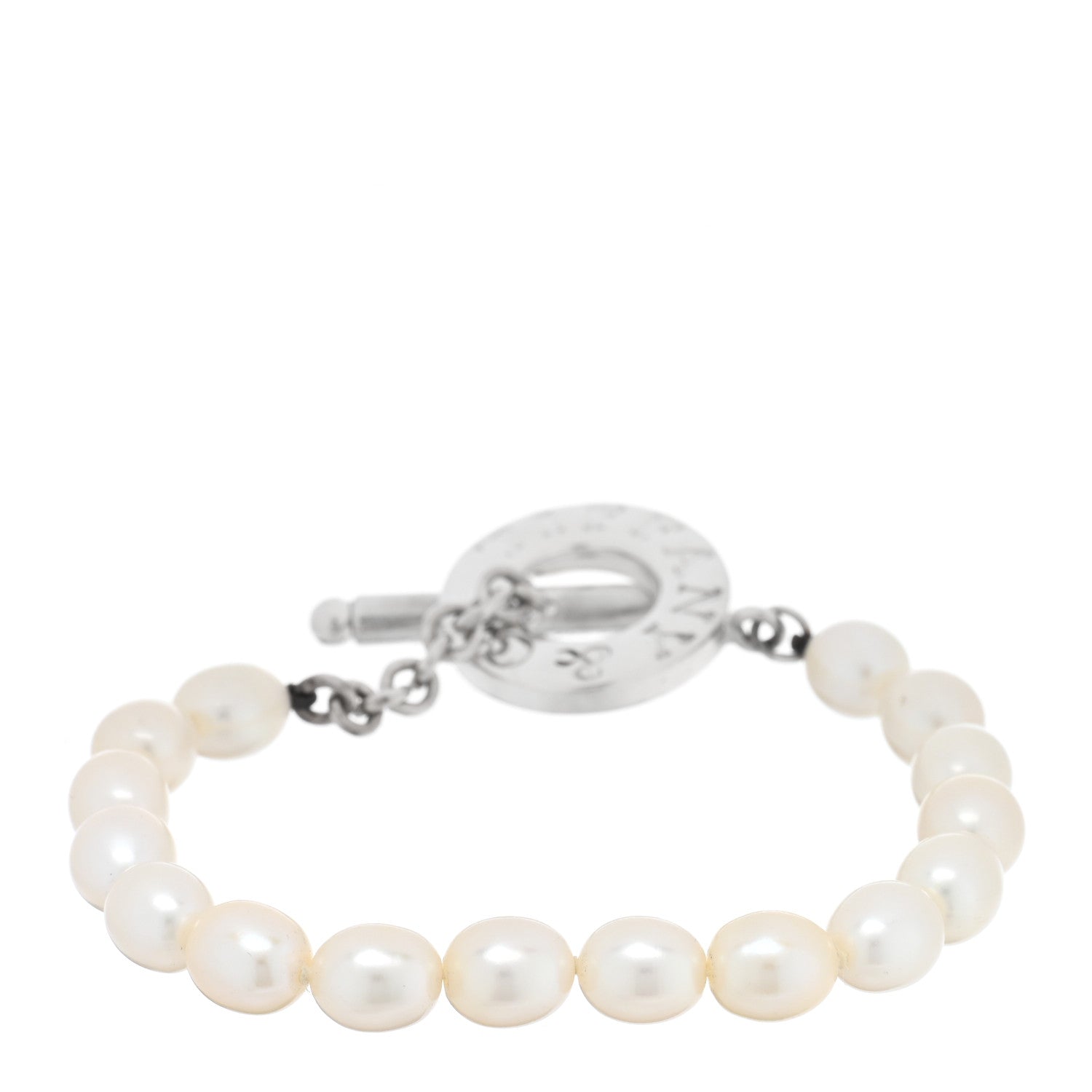 Tiffany Sterling Silver Pearl Toggle Bracelet 2 of 3
