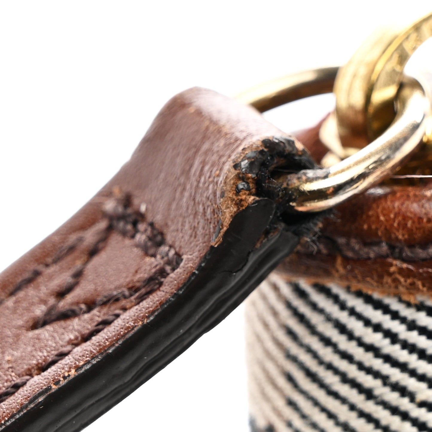 House Check Bridle Calfskin Ziggy Zip Around Wallet Dark Tan