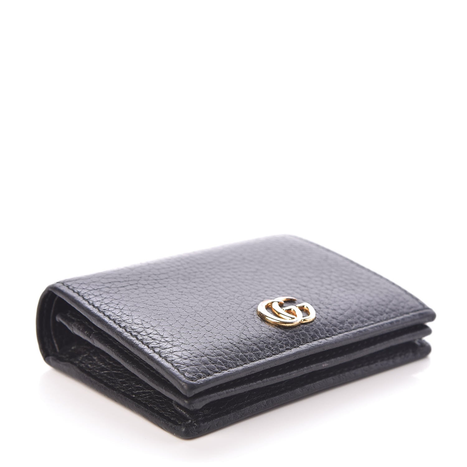 Gucci Pebbled Calfskin GG Marmont Card Case Black 4 of 6