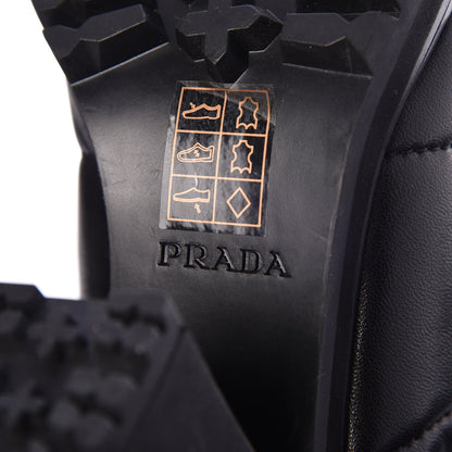 Prada Nappa Lace Up Ankle Boots 38 Black 8 of 13