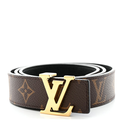 Louis Vuitton Calfskin Monogram 30mm LV Initiales Reversible Belt 80 32 Black 1 of 6