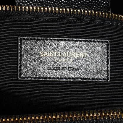 Saint Laurent Grain De Poudre Matelasse Chevron Monogram Shopping Bag Black 11 of 36