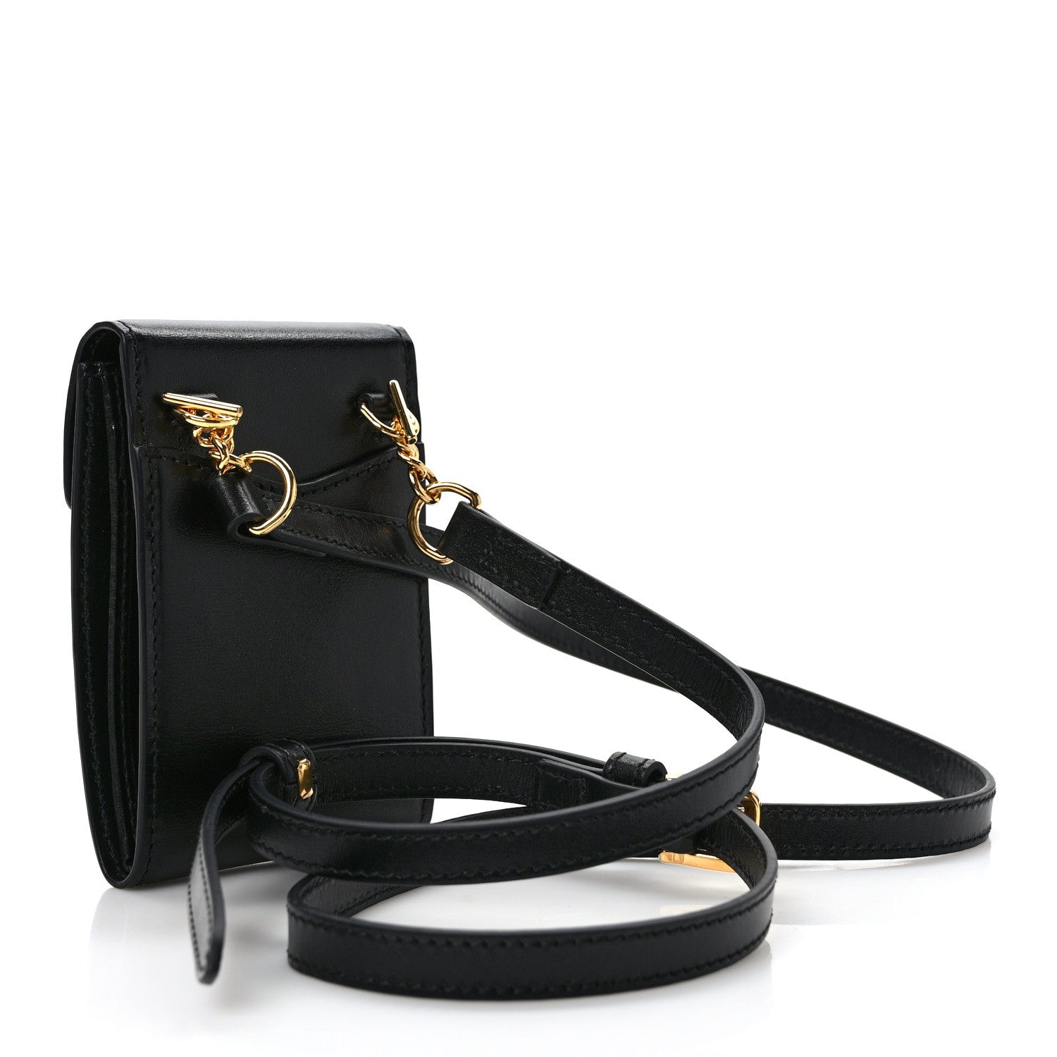 Gucci Boarded Plutone Calfskin Mini Horsebit 1955 Crossbody Bag Black 3 of 9