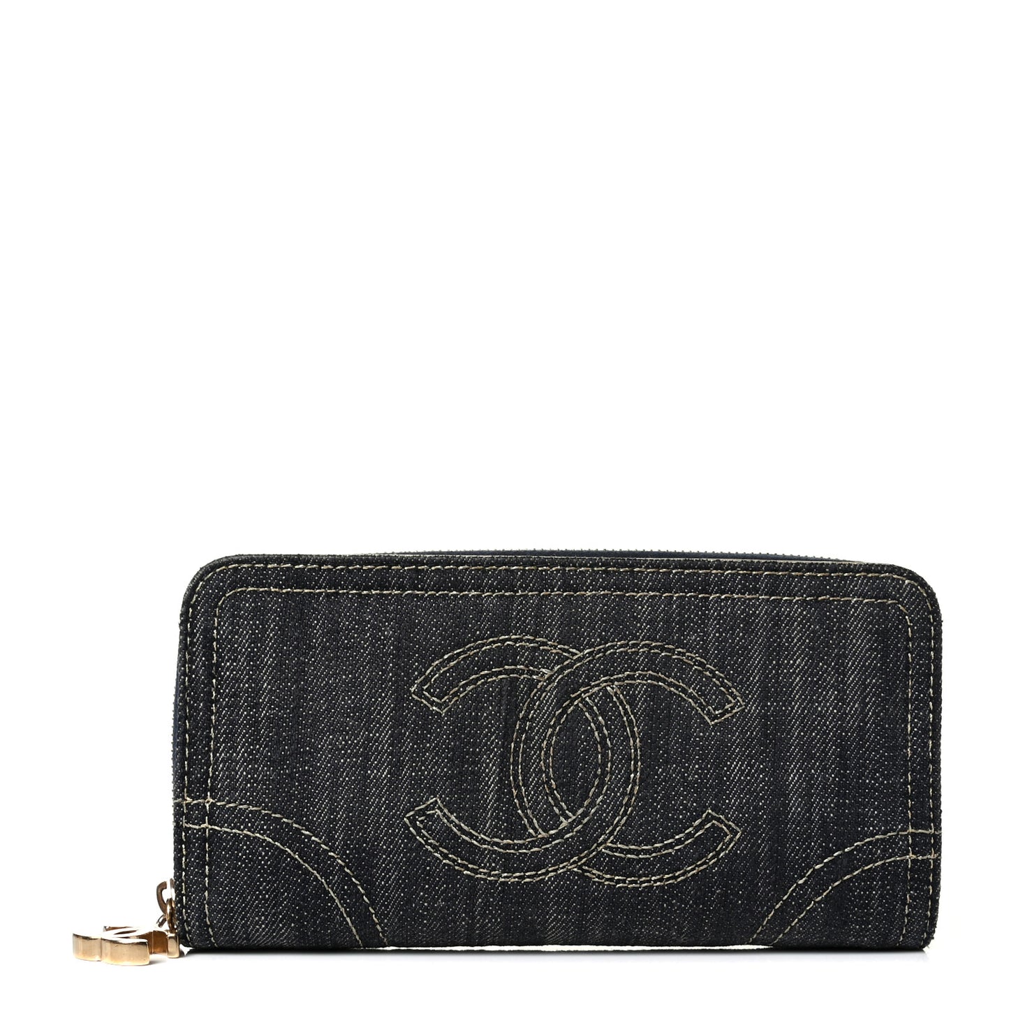 Denim CC Zip Around Wallet