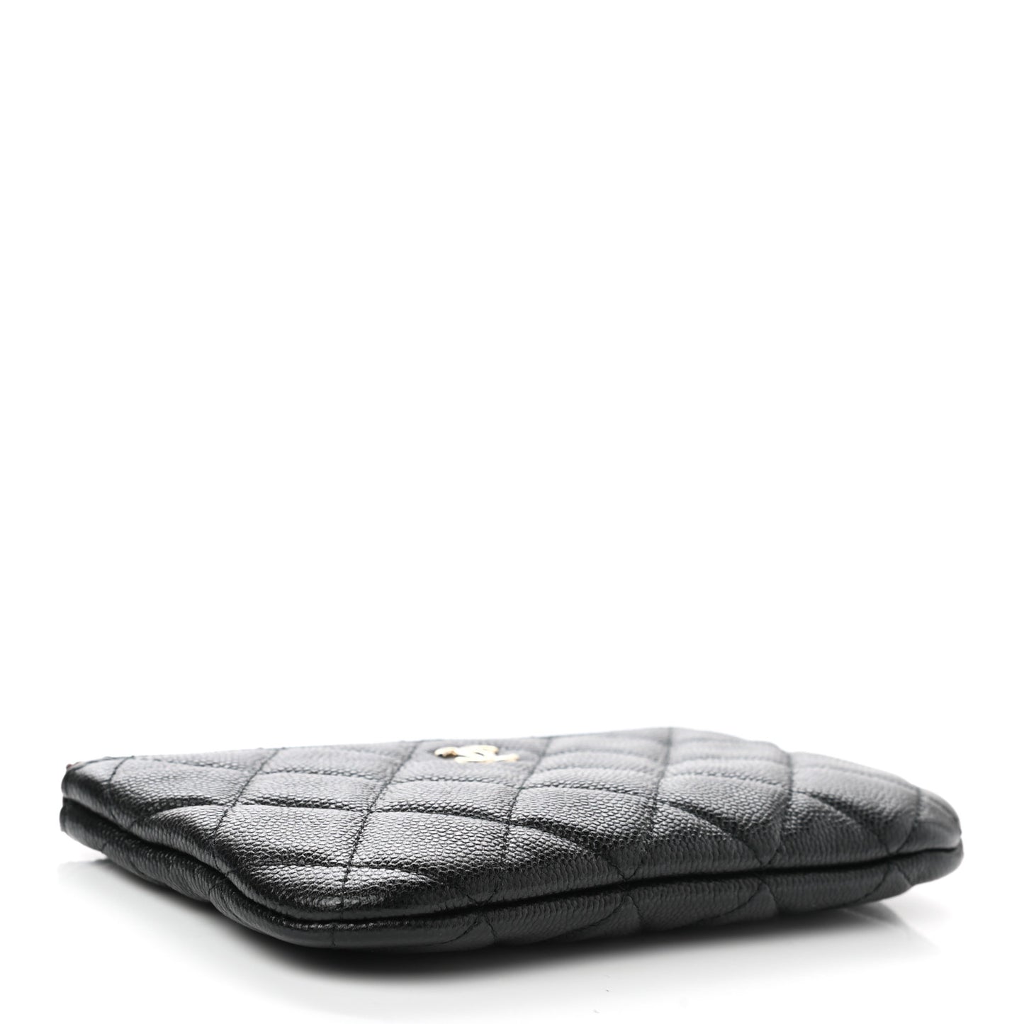 Caviar Quilted Small Cosmetic Case Black