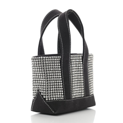 Alexander Wang Mesh Crystal Rhinestone Mini Crusier Tote Black Silver 3 of 12