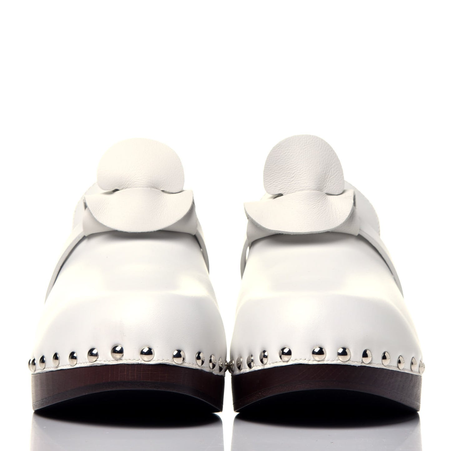 Smooth Calfskin Calya Mules 38 White