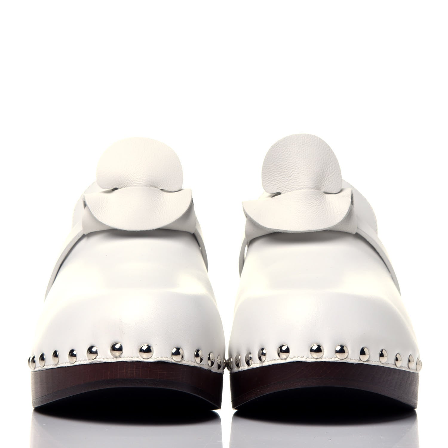 Hermes Smooth Calfskin Calya Mules 38 White 2 of 8