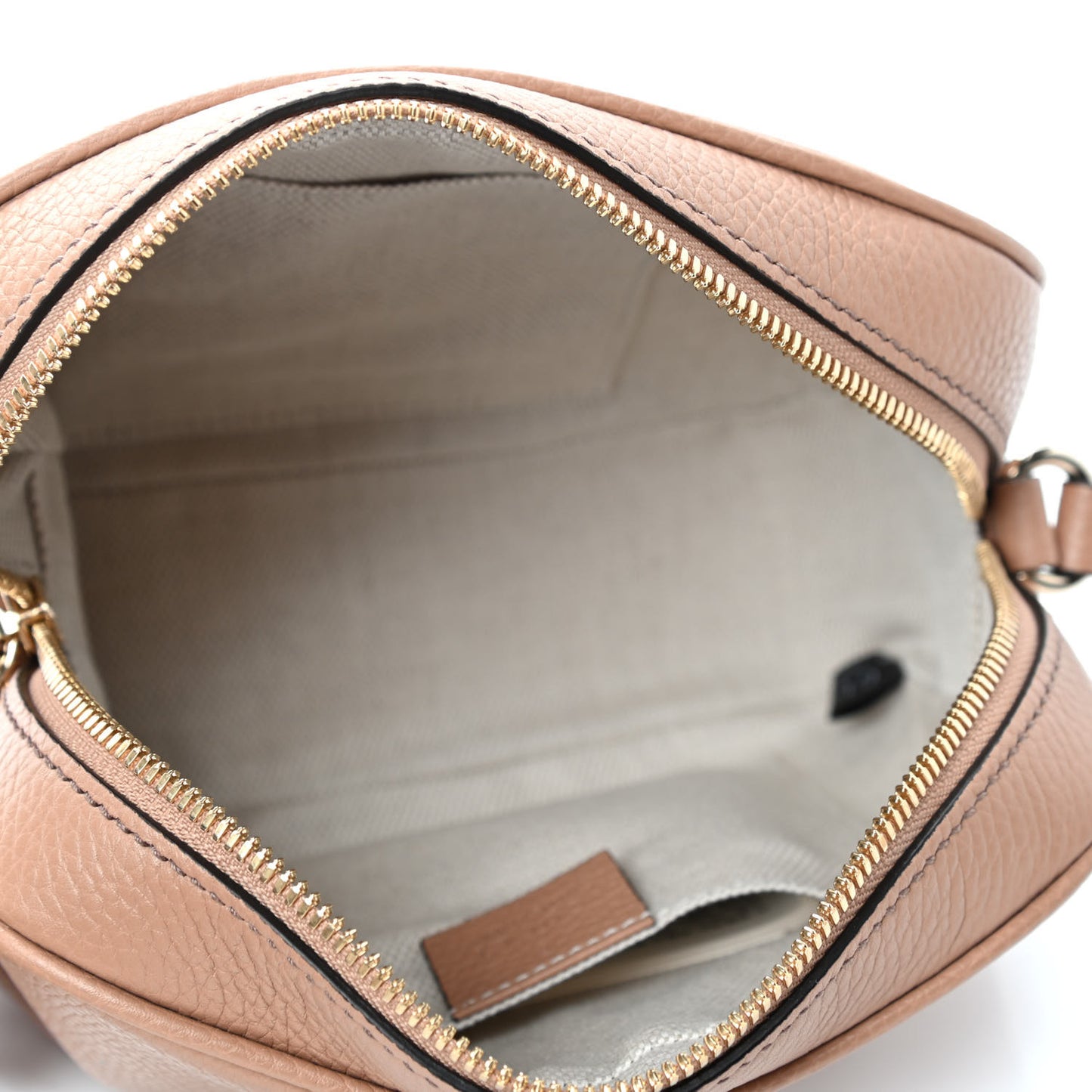 Pebbled Calfskin Small Soho Disco Bag Camelia