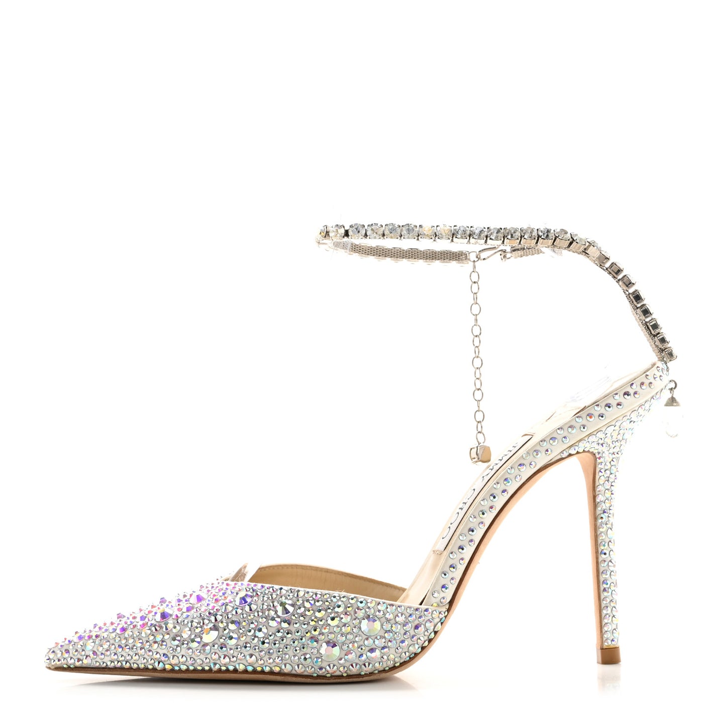 Satin Crystal Saeda 100 Pumps 38 Ivory