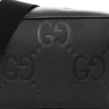 Gucci Piuma Calfskin Jumbo GG Embossed Medium Messenger Bag Black 8 of 10