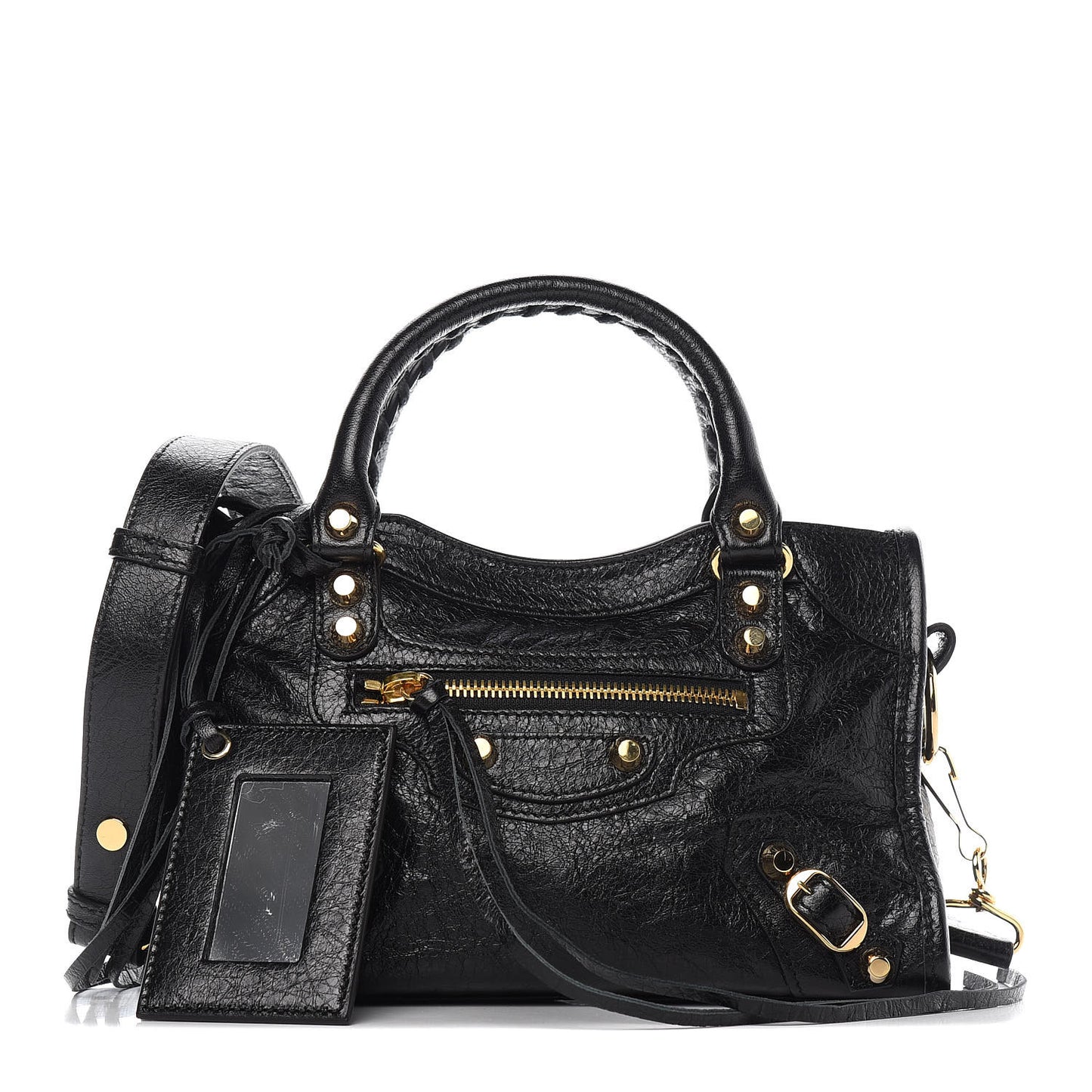 Agneau Classic Gold Hardware Mini City Black