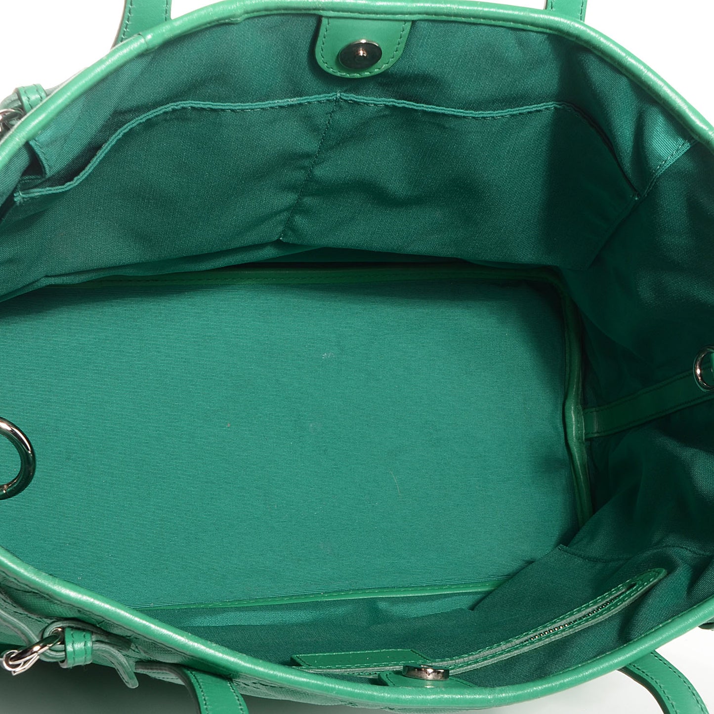Coated Canvas Cannage Small Panarea Tote Green