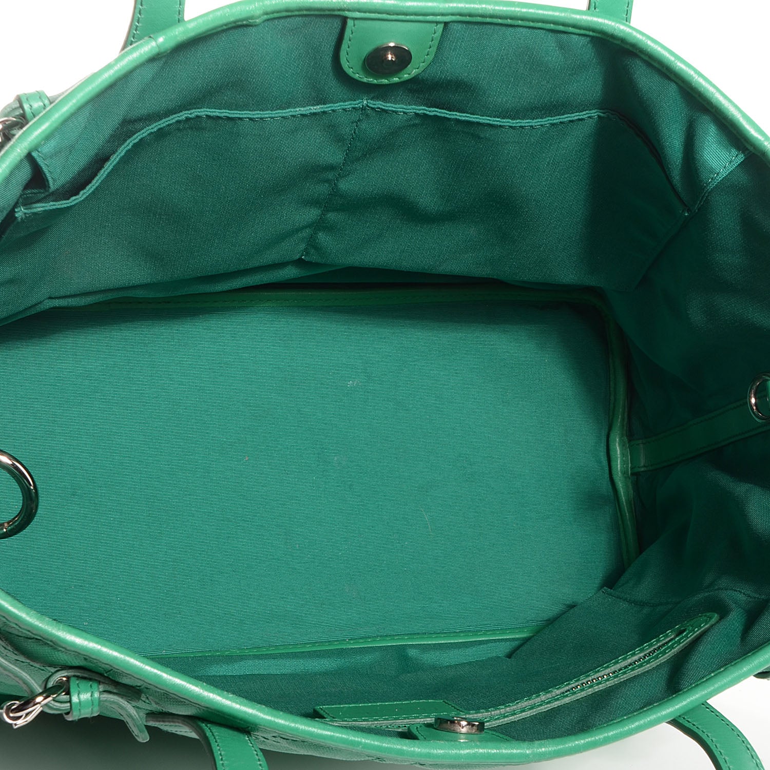 Christian Dior Coated Canvas Cannage Small Panarea Tote Green 5 of 7