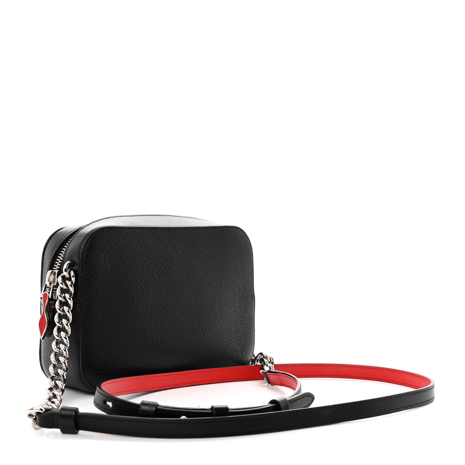 Christian Louboutin Empire Calfskin Mini Rubylou Crossbody Black Red 2 of 10