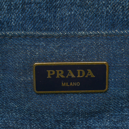 Prada Denim Logo Tote Bleu 6 of 12