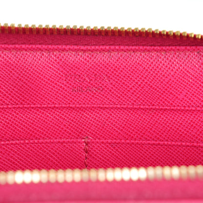Prada Saffiano Metal Zip Around Wallet Ibisco 7 of 8