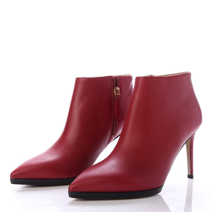 Valentino Garavani Calfskin Rockstud 10/85mm Ankle Booties 37 Scarlet 3 of 9