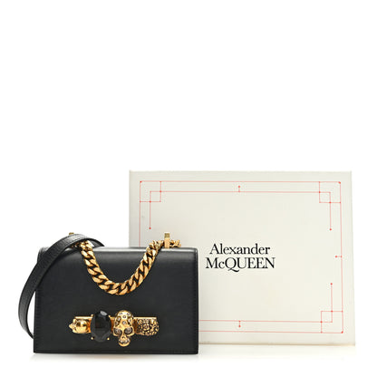 Alexander McQueen Calfskin Mini Jeweled Knuckle Satchel Black 9 of 9