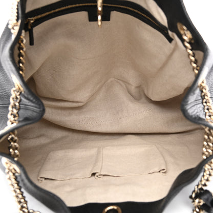 Gucci Pebbled Calfskin Large Soho Chain Shoulder Bag Black 5 of 15