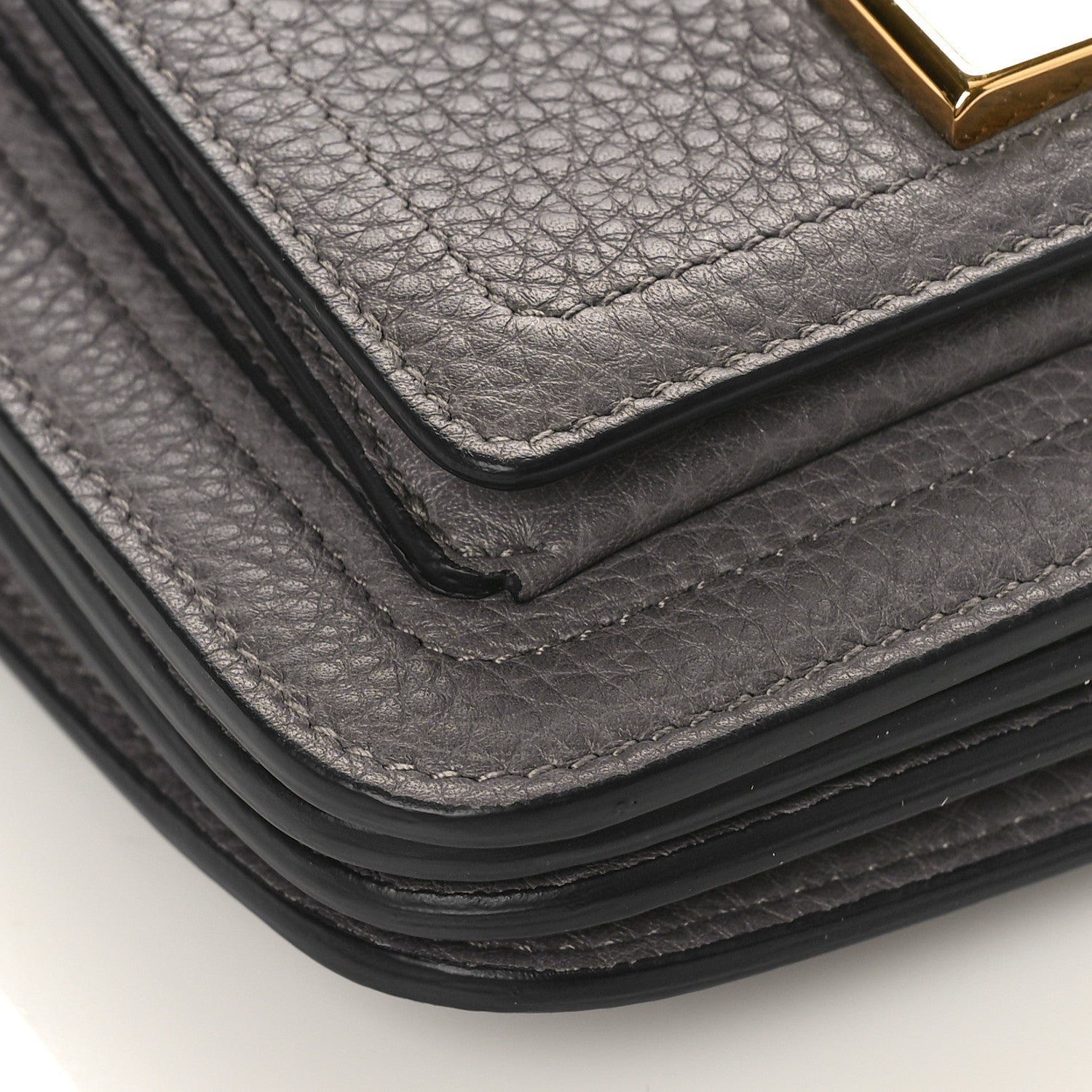 Salvatore Ferragamo Pebbled Calfskin Ginevra Chain Bag Grey 7 of 8
