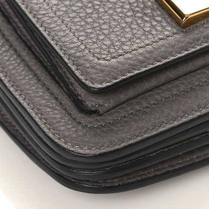 Salvatore Ferragamo Pebbled Calfskin Ginevra Chain Bag Grey 7 of 8
