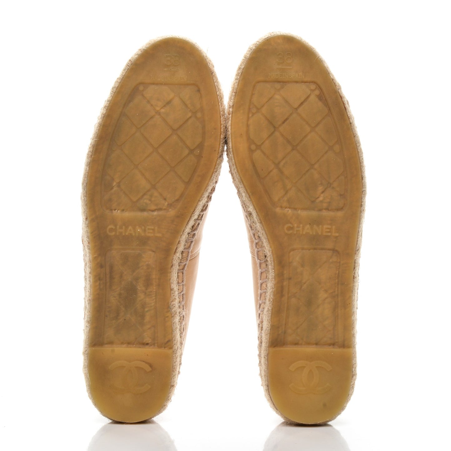 Lambskin CC Espadrilles 38 Beige Black